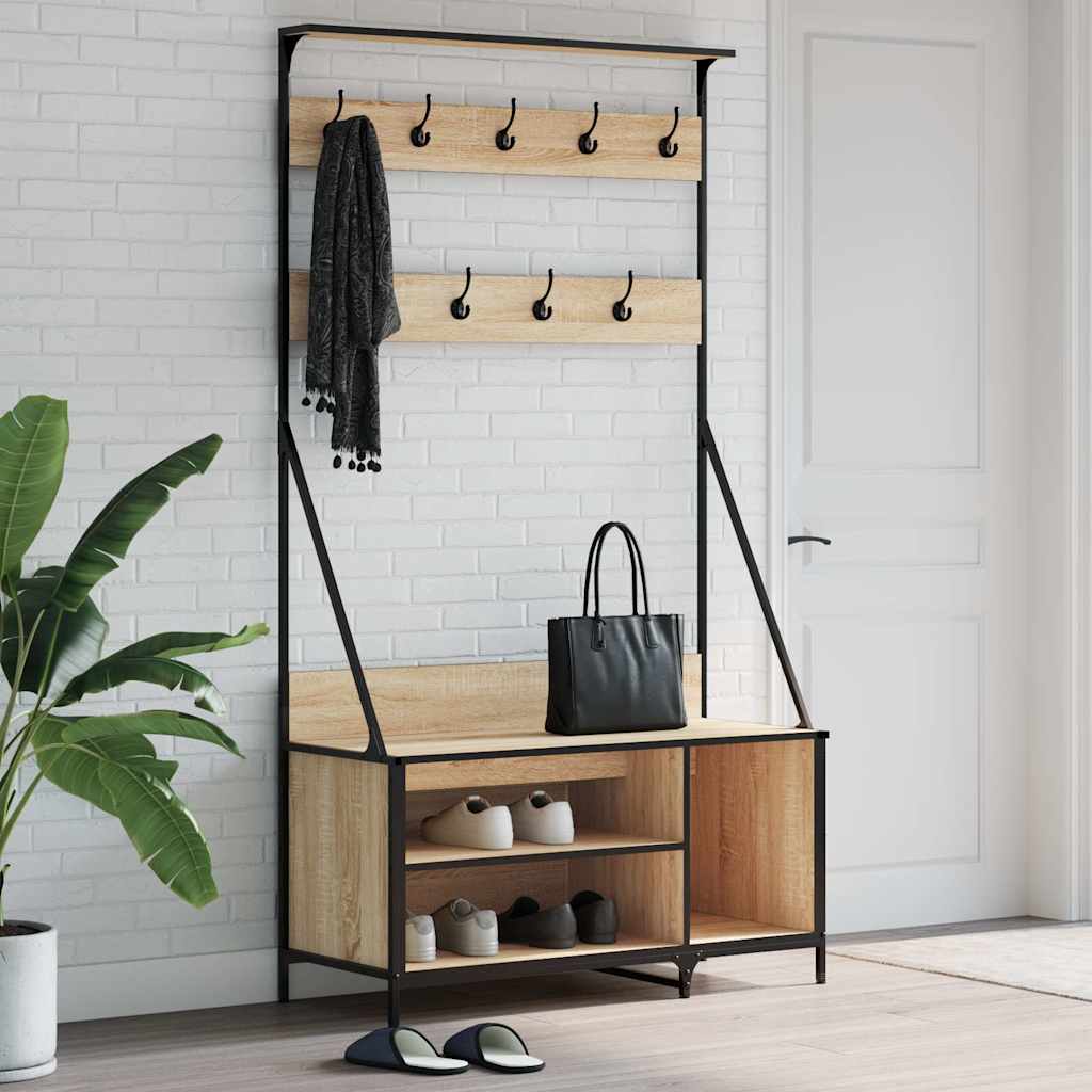 Clothes Rack with Shoe Storage 100x41x184 cm Sonoma oak