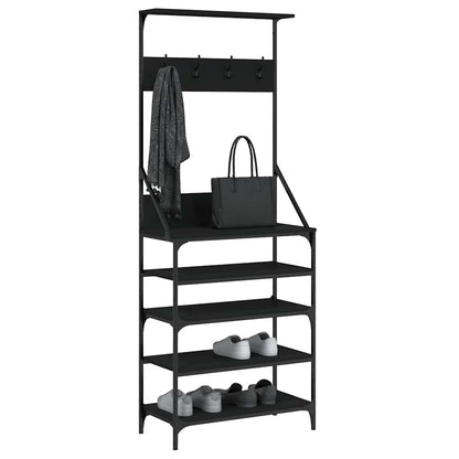 vidaXL Clothes Rack with Shoe Storage Black 70x34x184 cm 3