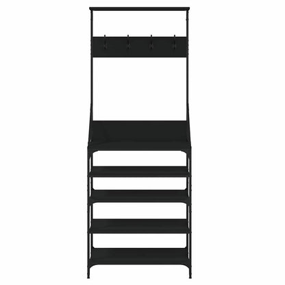 vidaXL Clothes Rack with Shoe Storage Black 70x34x184 cm 4