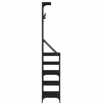 vidaXL Clothes Rack with Shoe Storage Black 70x34x184 cm 5