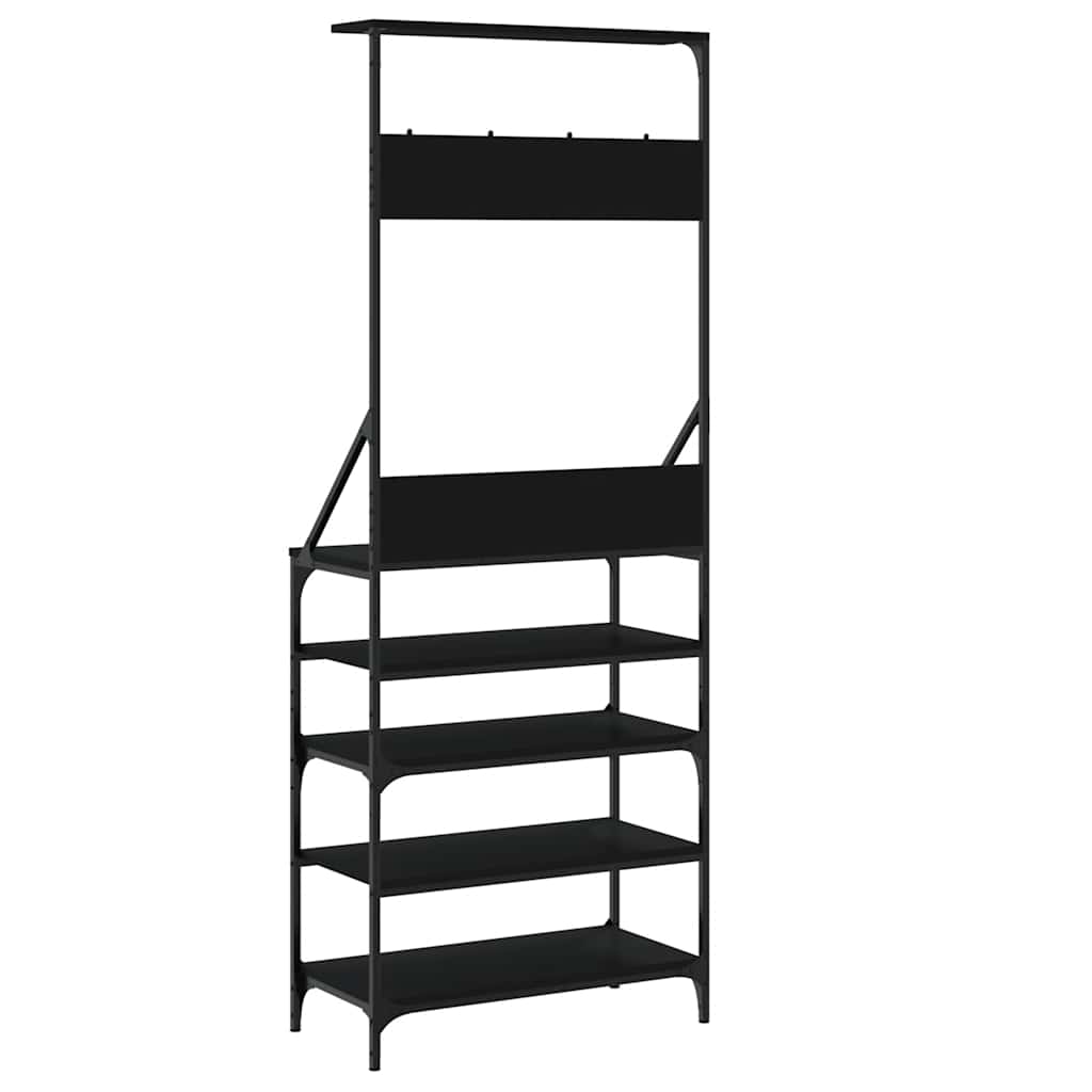 vidaXL Clothes Rack with Shoe Storage Black 70x34x184 cm 6