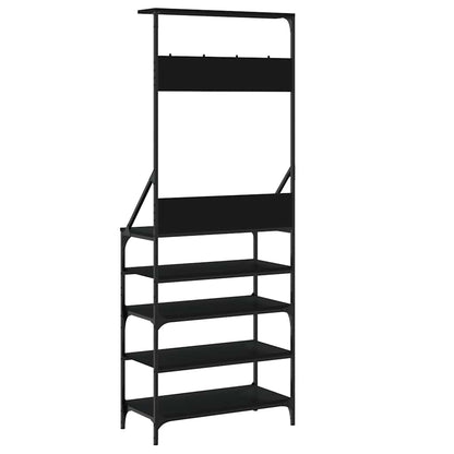 vidaXL Clothes Rack with Shoe Storage Black 70x34x184 cm 6