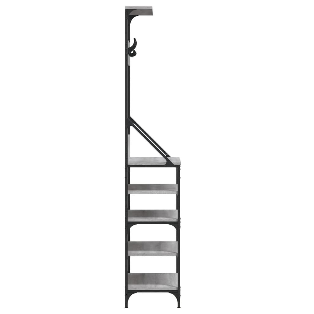 vidaXL Clothes Rack with Shoe Storage Grey Sonoma 70x34x184 cm 5