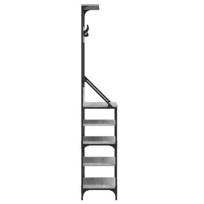 vidaXL Clothes Rack with Shoe Storage Grey Sonoma 70x34x184 cm 5