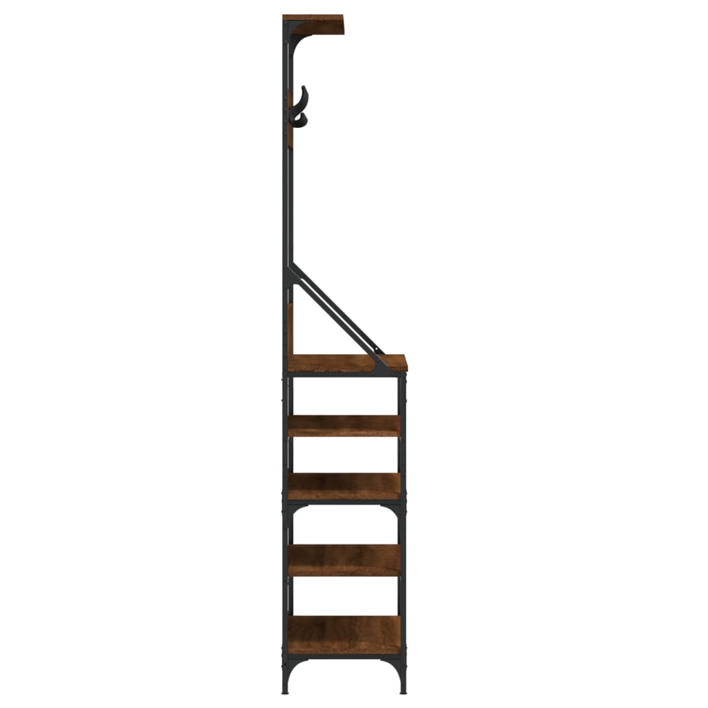 vidaXL Clothes Rack with Shoe Storage Brown Oak 70x34x184 cm 5