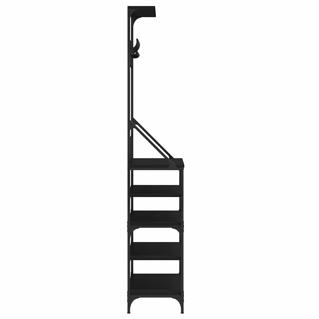 vidaXL Clothes Rack with Shoe Storage Black 90x34x184 cm 5