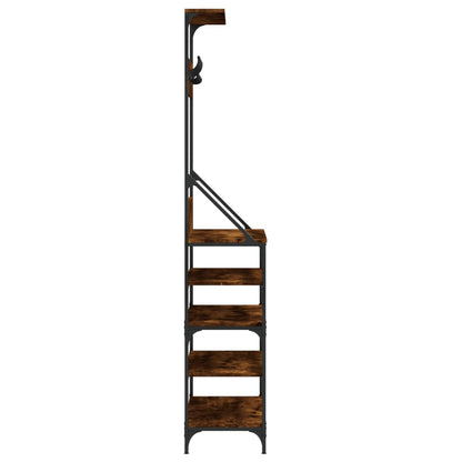 vidaXL Clothes Rack with Shoe Storage Smoked Oak 90x34x184 cm 5