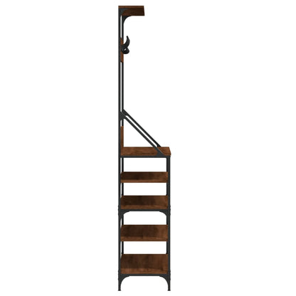 vidaXL Clothes Rack with Shoe Storage Brown Oak 90x34x184 cm 5