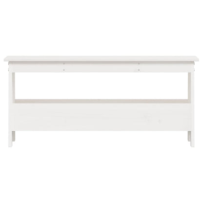 vidaXL Hall Bench White 100x28x45 cm Solid Wood Pine 4