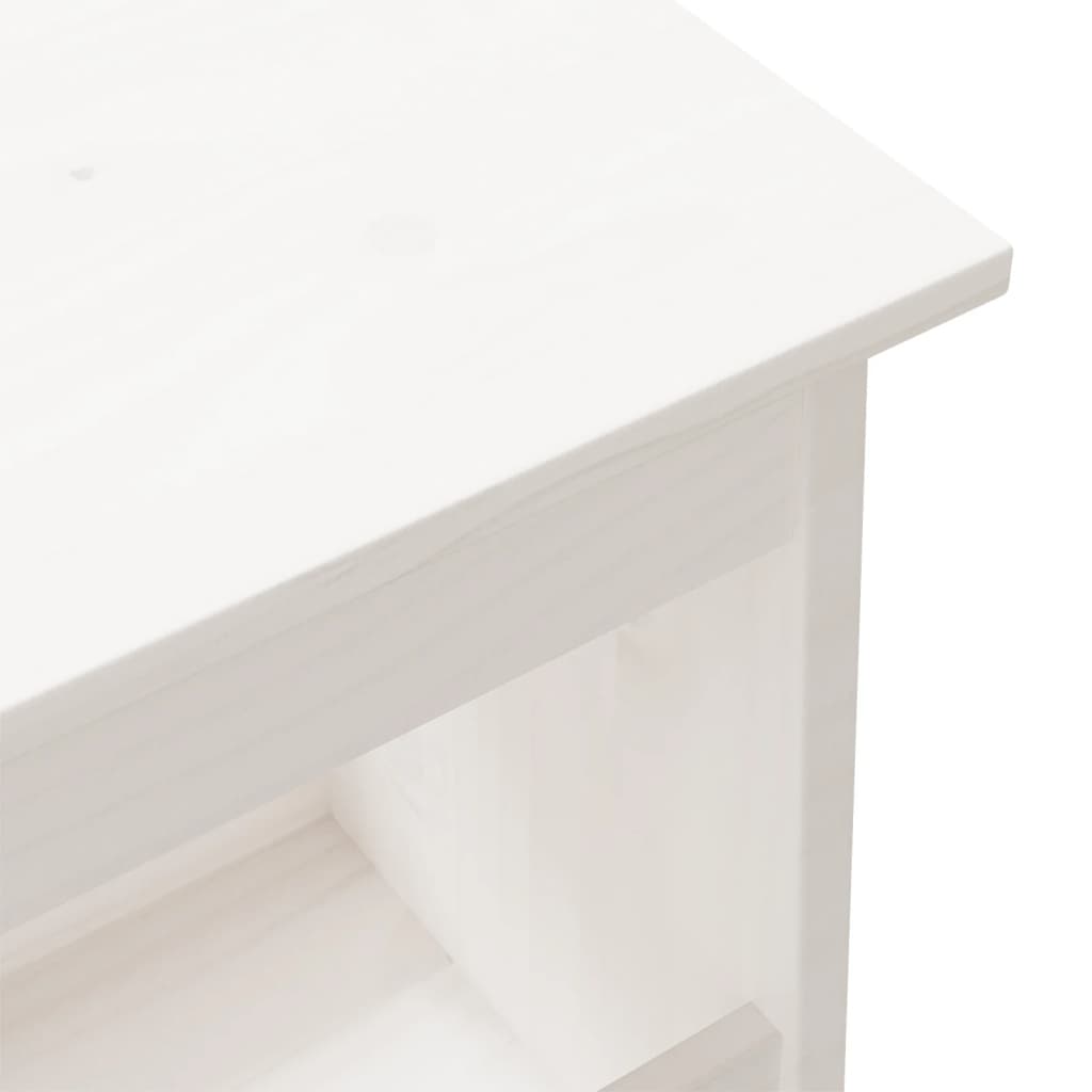 vidaXL Hall Bench White 100x28x45 cm Solid Wood Pine 6