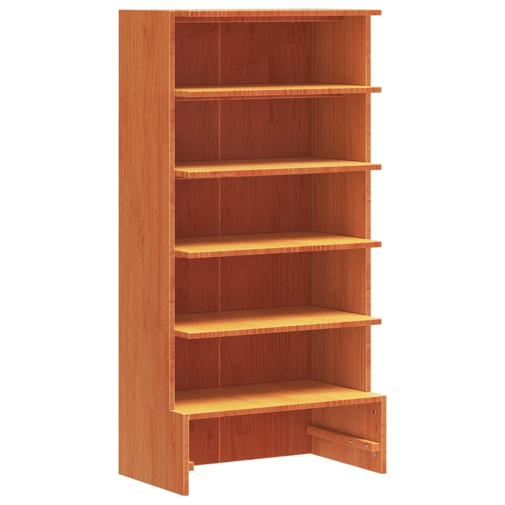 vidaXL Shoe Cabinet Wax Brown 52x30x104 cm Solid Wood Pine 2