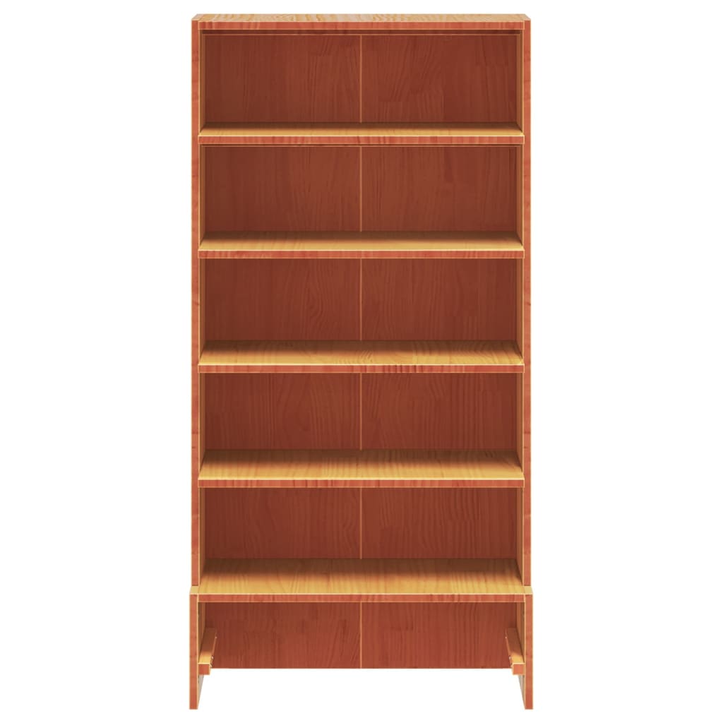 vidaXL Shoe Cabinet Wax Brown 52x30x104 cm Solid Wood Pine 4