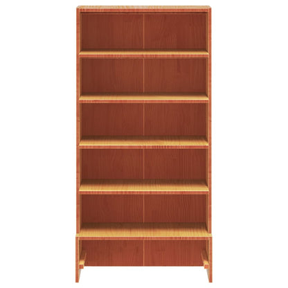 vidaXL Shoe Cabinet Wax Brown 52x30x104 cm Solid Wood Pine 4