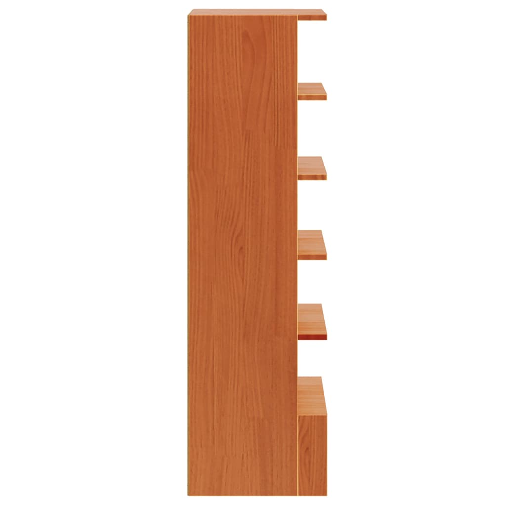 vidaXL Shoe Cabinet Wax Brown 52x30x104 cm Solid Wood Pine 5