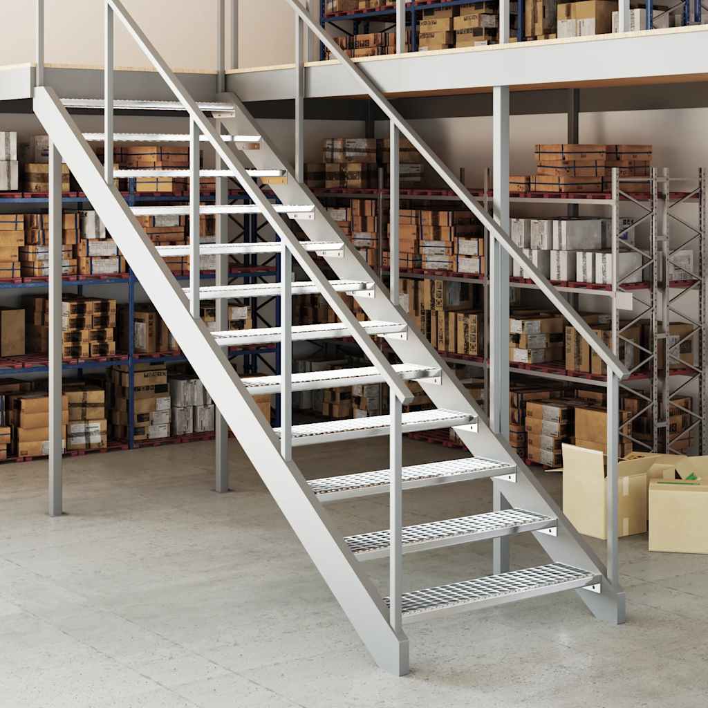 vidaXL Grate Step | Silver | Galvanised Steel | 100 cm | Durable | Grate Step 3