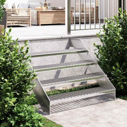 vidaXL Grate Step | Silver | Galvanised Steel | 100 cm | Durable | Grate Step 1