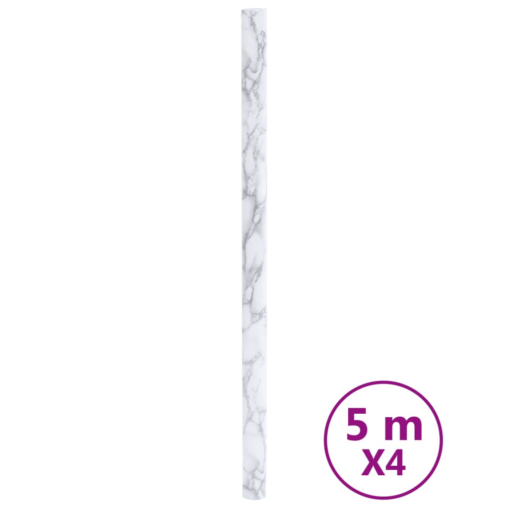 vidaXL Furniture Stickers Self-Adhesive Marble White 90x500 cm PVC 2