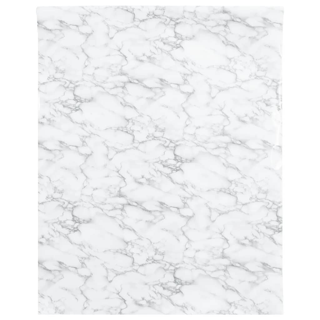 vidaXL Furniture Stickers Self-Adhesive Marble White 90x500 cm PVC 3