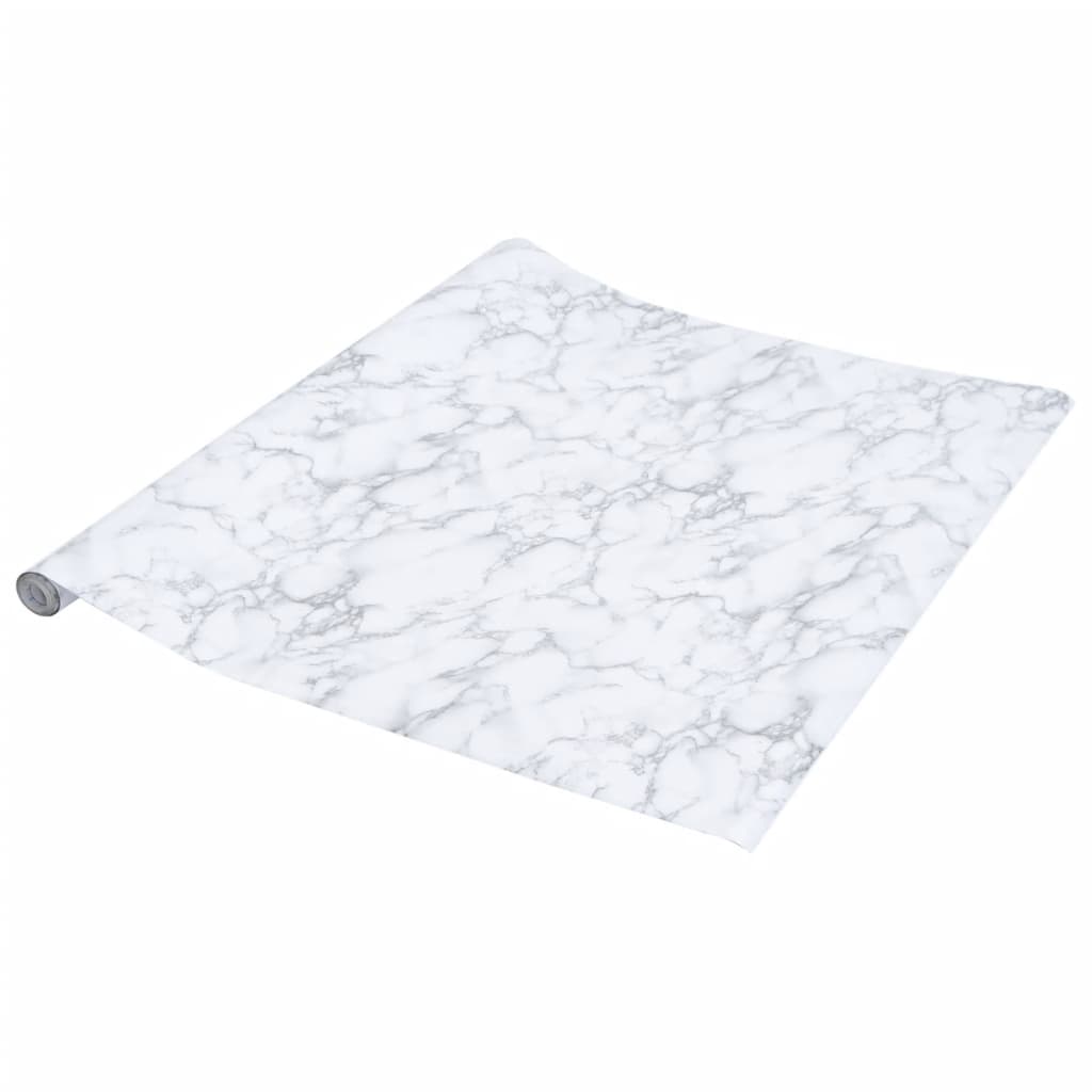 vidaXL Furniture Stickers Self-Adhesive Marble White 90x500 cm PVC 5