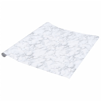 vidaXL Furniture Stickers Self-Adhesive Marble White 90x500 cm PVC 5
