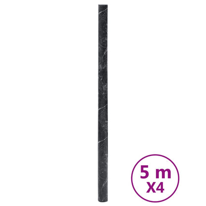 vidaXL Furniture Stickers Self-Adhesive Marble Black 90x500 cm PVC 2