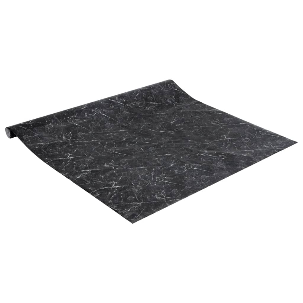 vidaXL Furniture Stickers Self-Adhesive Marble Black 90x500 cm PVC 5