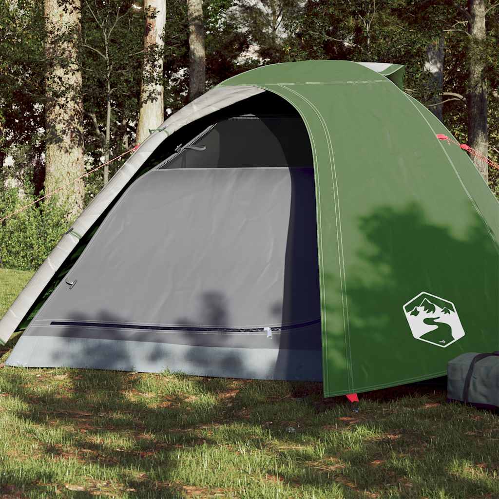vidaXL Camping Tent Dome 4-Person Green Waterproof 1