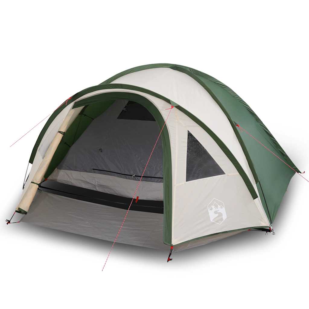 vidaXL Camping Tent Dome 4-Person Green Waterproof 2