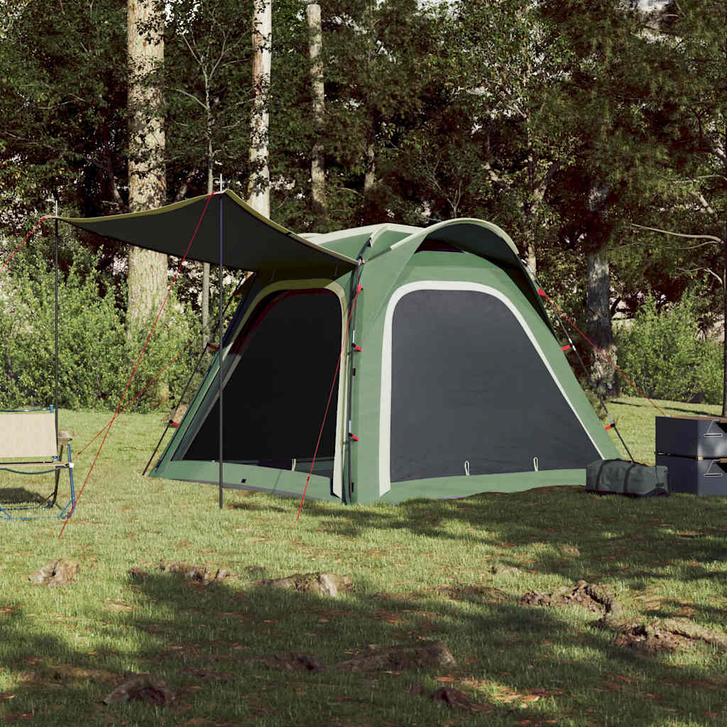 vidaXL Camping Tent 4-Person Green Quick Release Waterproof 3