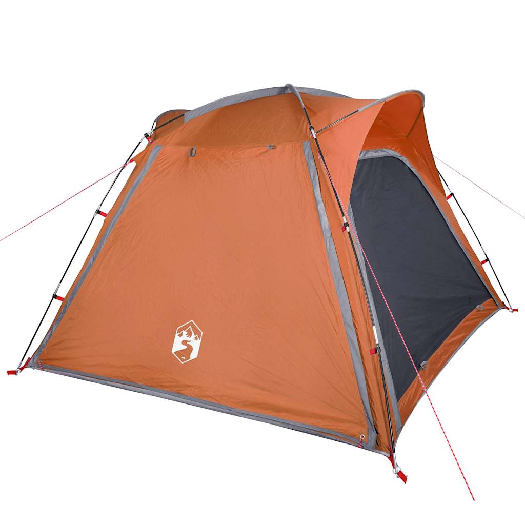 vidaXL Camping Tent 4-Person Grey and Orange Quick Release Waterproof 6