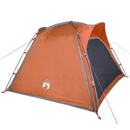 vidaXL Camping Tent 4-Person Grey and Orange Quick Release Waterproof 6