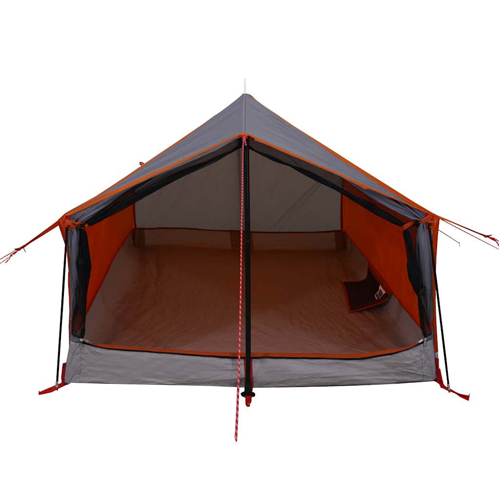 vidaXL Camping Tent 2-Person Grey and Orange Waterproof 5