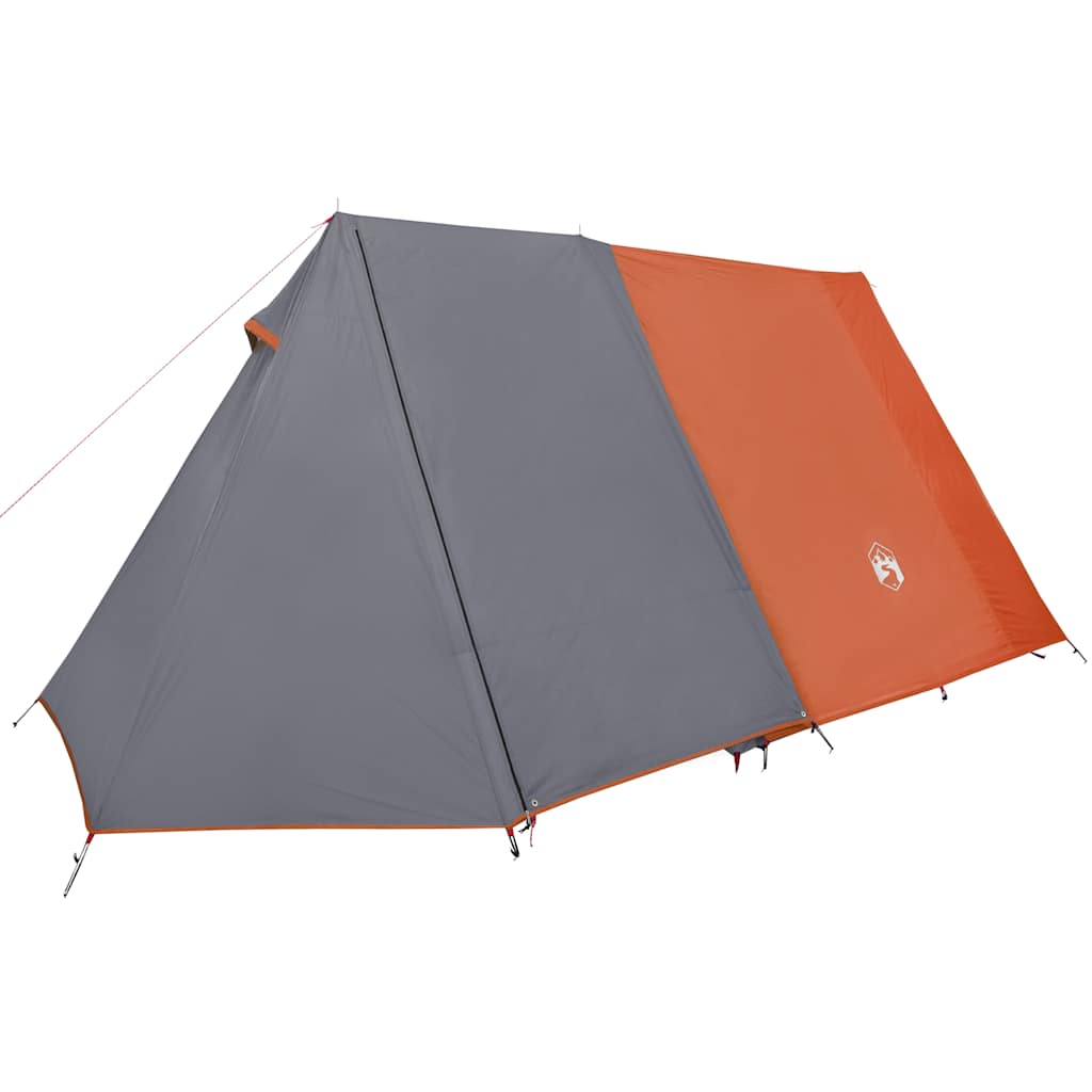 vidaXL Camping Tent 3-Person Grey and Orange Waterproof 5