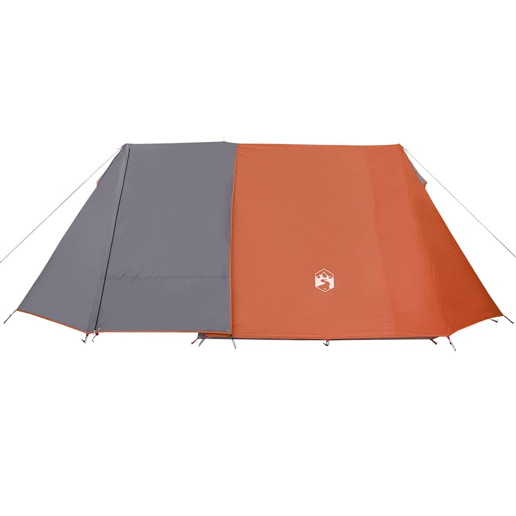 vidaXL Camping Tent 3-Person Grey and Orange Waterproof 6