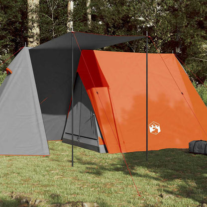 vidaXL Camping Tent 3-Person Grey and Orange Waterproof 1