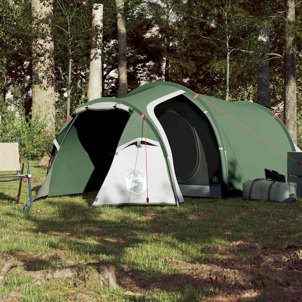 vidaXL Camping Tent Tunnel 2-Person Green Waterproof 3