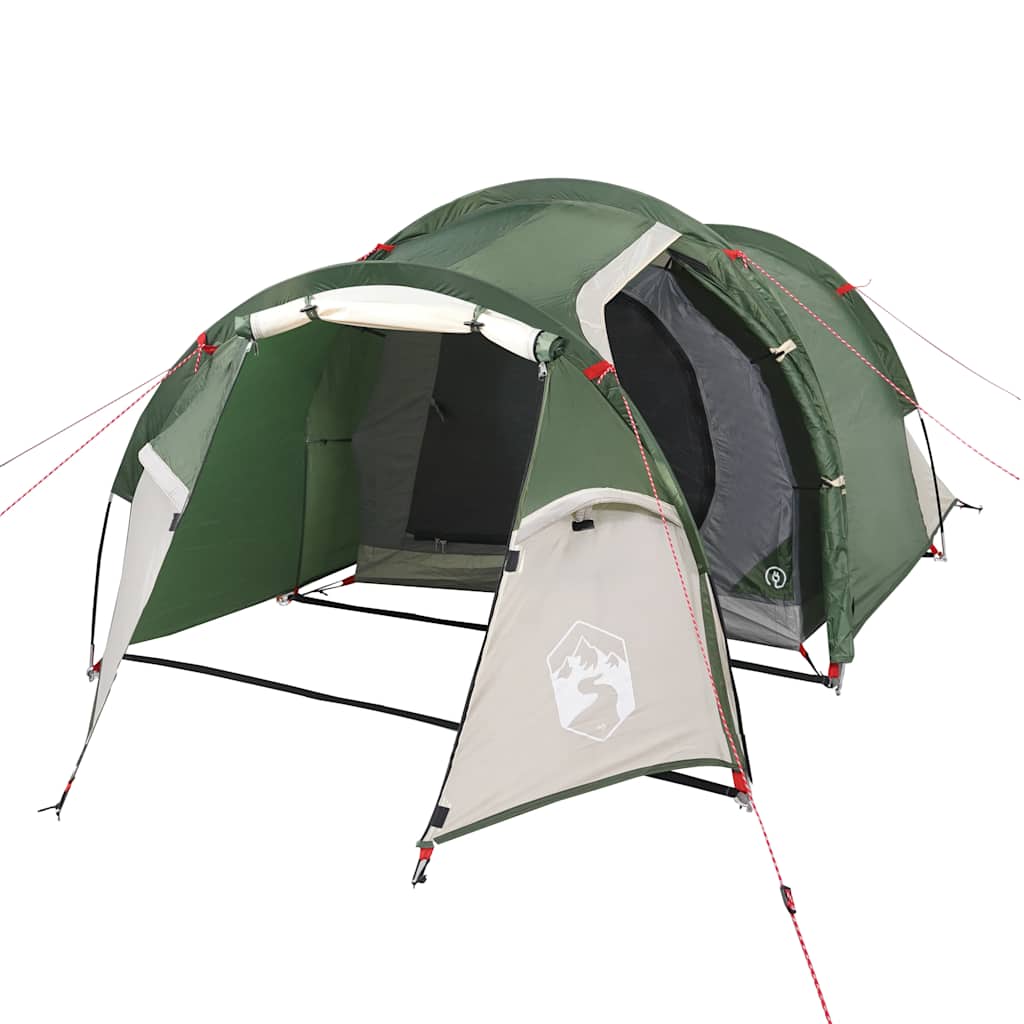 vidaXL Camping Tent Tunnel 2-Person Green Waterproof 4