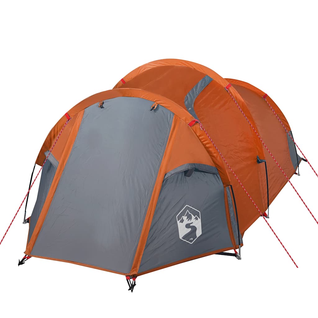 vidaXL Camping Tent Tunnel 2-Person Orange Waterproof 4