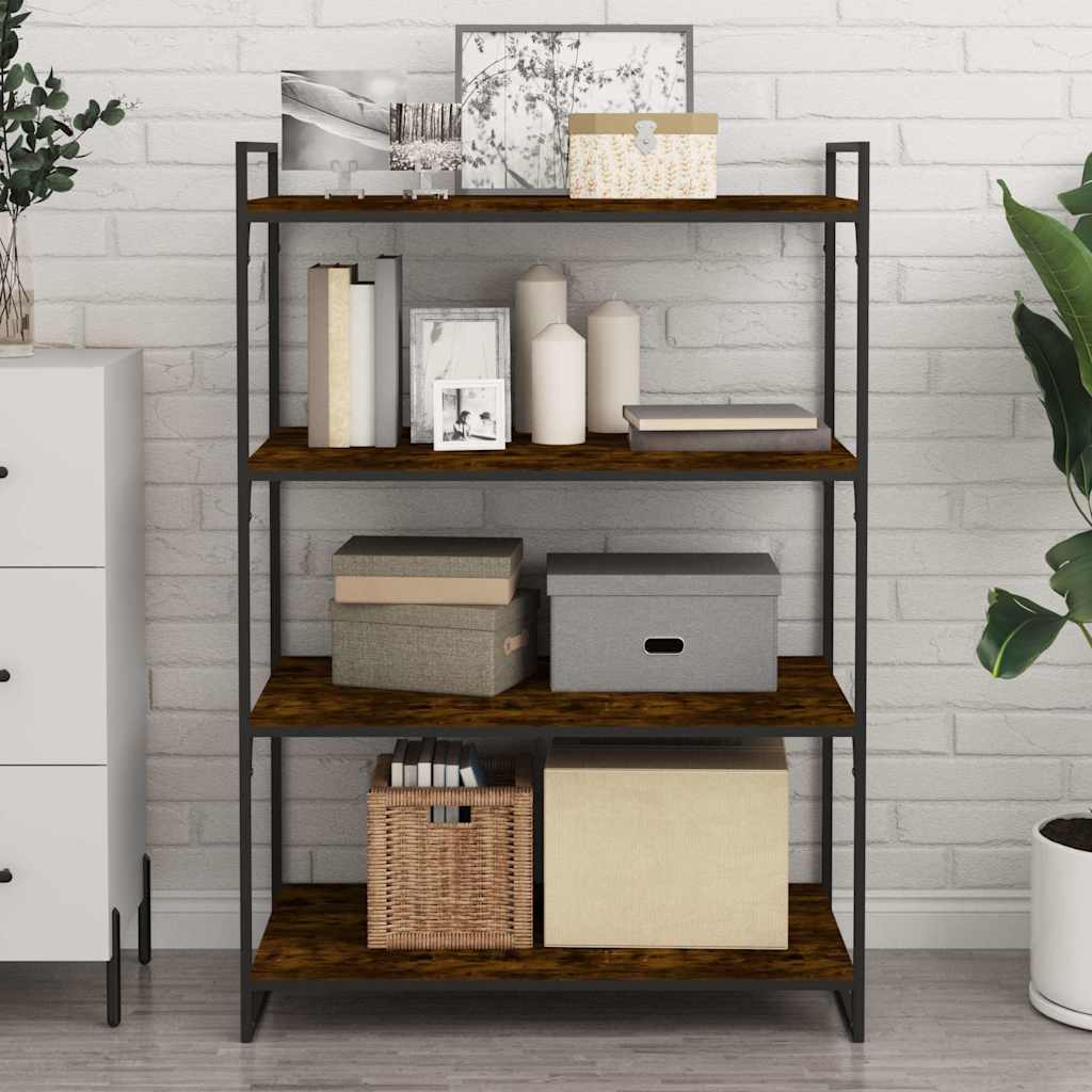 vidaXL Wall Shelves 4 pcs Smoked Oak 80x40x1,5 cm Engineered Wood 3