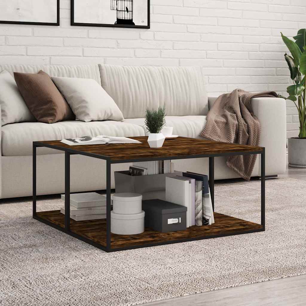 vidaXL Wall Shelves 4 pcs Smoked Oak 80x40x1,5 cm Engineered Wood 1