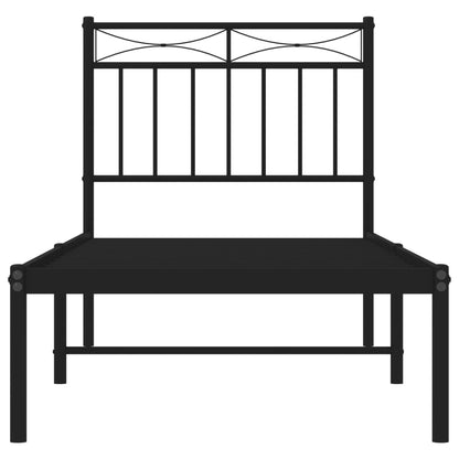 vidaXL Metal Bed Frame without Mattress with Headboard Black 80x200cm 5