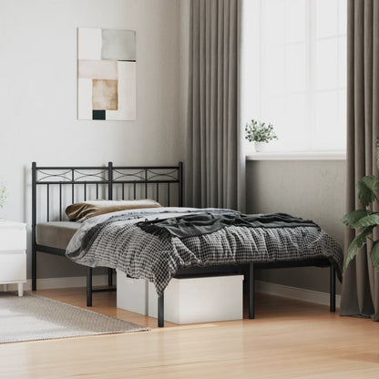 vidaXL Metal Bed Frame without Mattress With headboard Black