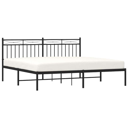 vidaXL Metal Bed Frame without Mattress with Headboard Black 183x213cm 4