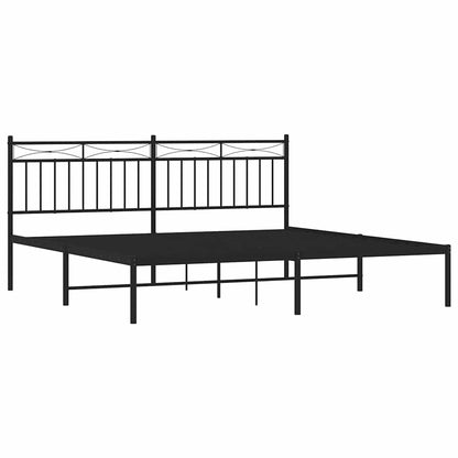 vidaXL Metal Bed Frame without Mattress with Headboard Black 183x213cm 5