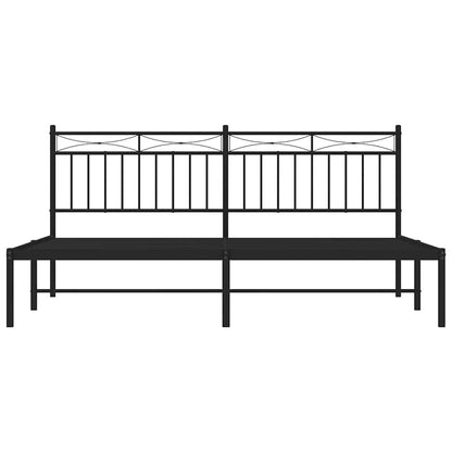 vidaXL Metal Bed Frame without Mattress with Headboard Black 183x213cm 6