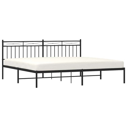 vidaXL Metal Bed Frame without Mattress with Headboard Black 193x203cm 4