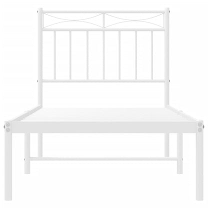 vidaXL Metal Bed Frame without Mattress with Headboard White 80x200cm 5