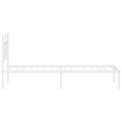 vidaXL Metal Bed Frame without Mattress with Headboard White 80x200cm 6