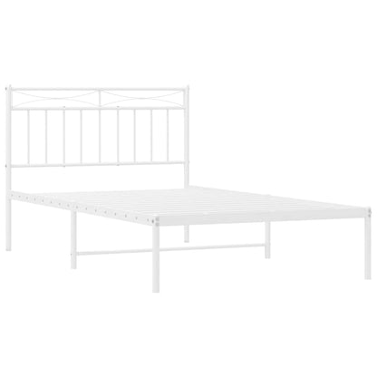 vidaXL Metal Bed Frame without Mattress with Headboard White 100x200cm 5