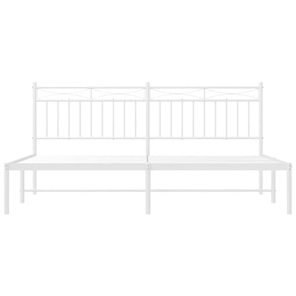 vidaXL Metal Bed Frame without Mattress with Headboard White 183x213cm 6